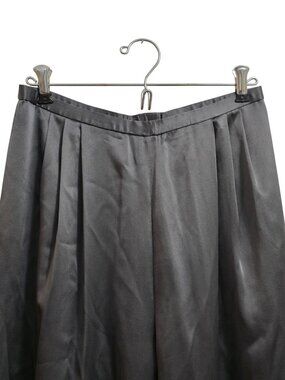 Classiques Entier Womens XL Gray 100% Silk Wide-Leg Pants With Pleated Front